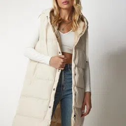Happiness istanbul Women Camouflage Longline Puffer Jacket-51
