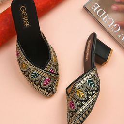 GERIEF Women Embellished Block Mules-picture-20