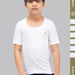AMUL COMFY Boys Pack of 6 Solid Cotton Short Sleeves Innerwear Vest-picture-22
