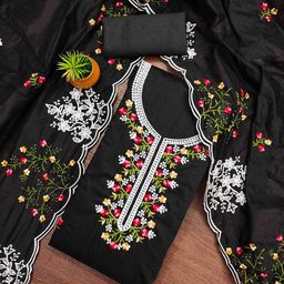 DIVASTRI Floral Embroidered Unstitched Dress Material-image-51