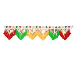 NARYA TRADITIONAL White & Green Pearl Beaded Toran Wall Decor-16