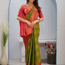 Tankori Floral Zari Mysore Silk Saree-image-1