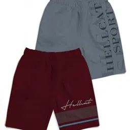 HELLCAT Boys Typography Printed Shorts-23