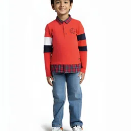 Ed-a-Mamma Boys Typography Printed Polo Collar Bio Finish Pockets T-shirt-picture-12