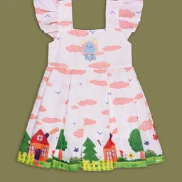wish karo Girls Cotton Printed Knee Length Frock Dress-picture-14