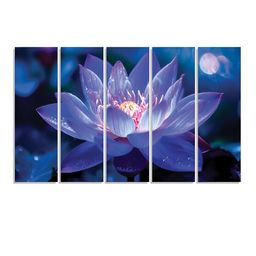 RANDOM Vinyl Purple & Black 5 Piece Floral Canvas Wall Paintings-picture-7