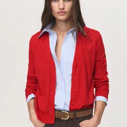 MANGO V-Neck Knitted Cardigan-picture-30