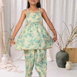 Cutiekins Girls Floral Printed A-Line Kurta with Salwar-picture-16