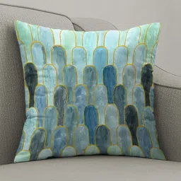 CASABLEU Nicobar Green & Grey 2 Pieces Abstract Printed Square Cushion Covers-image-93