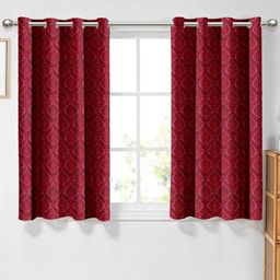 Aura Maroon & Purple Set of 2 Floral Window Curtain-picture-34