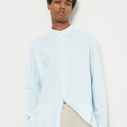 MISCHIEF MONKEY Men Classic Fit Solid Band Collar Cotton Casual Shirt-image-28