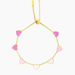 SWASHAA Hearts Charms Girls 18KGold-Plated Charm Bracelet-image-76