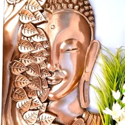 apka mart Bronze Lord Buddha Metal Wall Hanging-image-34