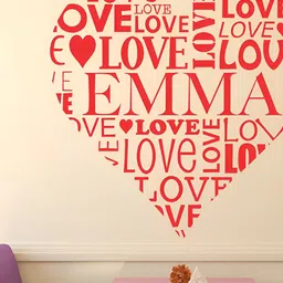 LANSTICK Red Beautiful Love Doodle Printed Self-Adhesive WallStickers-image-2