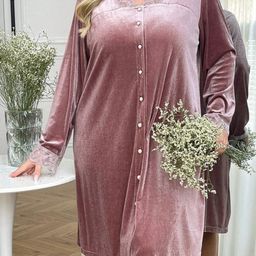DressBerry Curve Women V-Neck Nightdress-picture-55