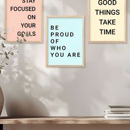 Kotart Pink & Green 3 Pieces Wooden Motivational Wall Arts-picture-8