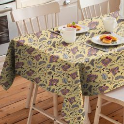 Aura Yellow Floral 6-Seater Table Cover-image-33