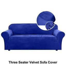Myntra Elegant Homes Blue Solid Velvet 1 Piece Sofa Cover With Arms-picture-42