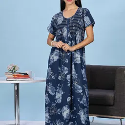 9shines Label Women Floral PrintMaxi Regular Nightdress-image-7