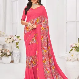 Laxmipati Floral Printed Saree With Blouse Piece-image-52