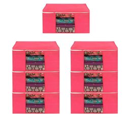 AMAK INC Pink Fabric Multi-Utility Wardrobe Organisers-picture-22