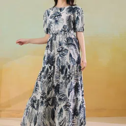 Aura By Sanskrutihomes Floral Print A-Line Maxi Dress-image-22