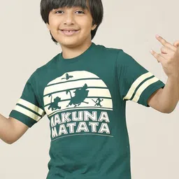 Kids VilleBoys Lion King Printed Pure Cotton Short Sleeve T-Shirt-46