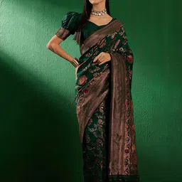 SHADOW & SAINING Woven Design Zari Banarasi Saree-picture-42