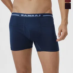 Ramraj Men Pack of 3 Solid Cotton Fine Jersey Plus Size Target Trunks-22