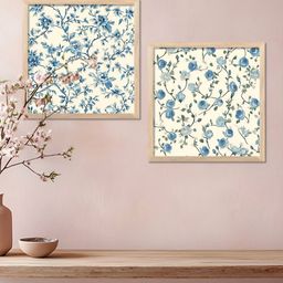 Kotart Brown & Blue 2 Pieces Wooden Floral Wall Paintings-image-58