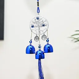 HINDCRAFT Evil Eye Hanging Nazar Battu with Bells Windchime-picture-16