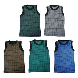 MRB Infants Boys Pack Of 5 Printed Basic Vest 40 MK(MYNTRA) MRB CHECKED.BANIYAN-picture-1