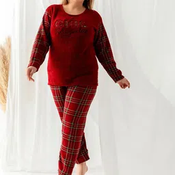 Trendyol Checked Round Neck Night Suit-picture-10