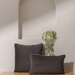 India Circus by Krsnaa Mehta Grey & Blue Quilted Velvet Square Cushion Cover-image-20