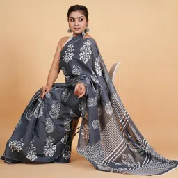 Lovwear Grey Pure Cotton Sarees-picture-14