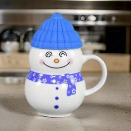 Ceramic Snowman with Silicon Cap 300 ML Christmas Gifts For Children-Kids-Babies-Girls (Multicolor) Ceramic Coffee Mug-image-14
