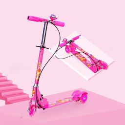 Scooter for Kids 3 Wheeler Foldable Kick Skating Cycle with Brake Bell LED-Wheel-image-33