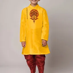 DEVOILER Boys Ethnic Motifs Printed Mandarin Collar Straight Kurta-image-54