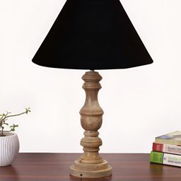 Aura Black Wood Traditional Frusturical Shaped Table Lamp-image-89