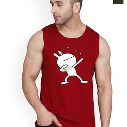 SLOWLORIS Pack Of 2 Graphic Printed Combed Cotton Gym Vests-picture-18