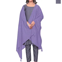 Kemza Pack Of 2 Geometric Embroidered Chanderi Cotton Dupatta With Beads and Stones-picture-43