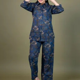 EKISHA Printed Pure Cotton Collar Neck Shirt With Trousers Co-Ords-picture-13
