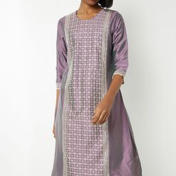 max Floral Embroidered Round Neck Straight Kurta-picture-47
