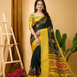 LeeliPeeri Designer Floral Printed Zari Saree-image-39
