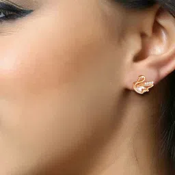 DIVASTRI Gold-Plated Cubic Zirconia Studded Studs-41