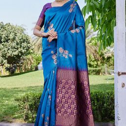 PHEASANT Woven Design Silk Blend Saree-image-48