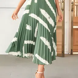ZWERLON Printed A-Line Midi Skirt-picture-4