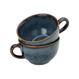 BODHI HOUSE Blue 2 Pieces Ceramic Dishwasher & Microwave Safe Glossy Mugs 350 ML-image-22