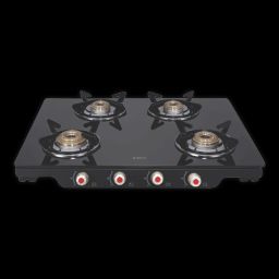 Elica Patio ICT DT 469 BLK S Glass Top 4 Burner Automatic Electric Gas Stove (Round Euro Coated Grid, Black)-image-58