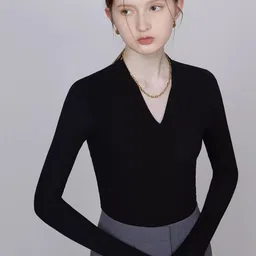 HERE&NOW Women V-Neck Extended Sleeves Top-image-94